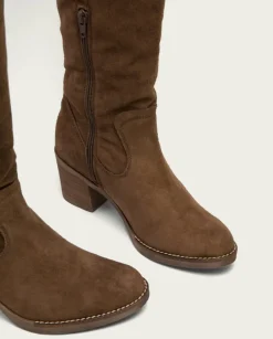 PORRONET Botas Mujer|Botas De Tacón Moka Con Cremallera Nora