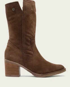 PORRONET Botines Mujer|Botas De Tacón Moka Con Cremallera Nia