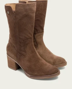 PORRONET Botines Mujer|Botas De Tacón Moka Con Cremallera Nia