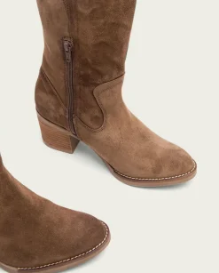 PORRONET Botines Mujer|Botas De Tacón Moka Con Cremallera Nia