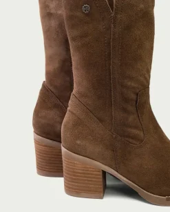 PORRONET Botines Mujer|Botas De Tacón Moka Con Cremallera Nia