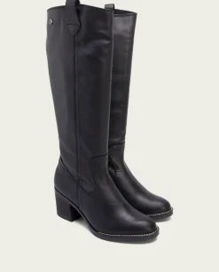PORRONET Botas Mujer|Botas De Tacón Negra Con Cremallera Nina