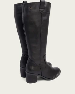 PORRONET Botas Mujer|Botas De Tacón Negra Con Cremallera Nina