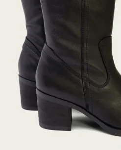 PORRONET Botas Mujer|Botas De Tacón Negra Con Cremallera Nina