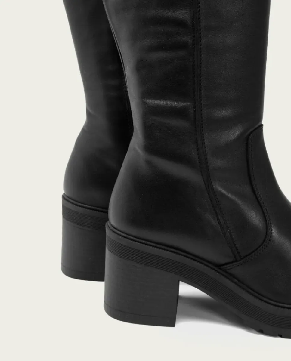 PORRONET Botas Mujer|Botas De Tacón Negro Con Cremallera Riva