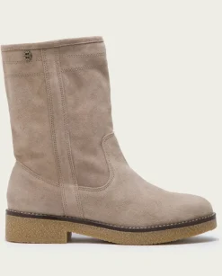 PORRONET Botines Mujer|Botas Plana Arena Vanessa