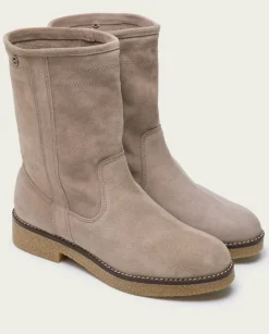 PORRONET Botines Mujer|Botas Plana Arena Vanessa