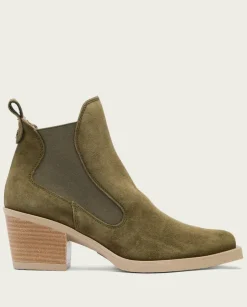 PORRONET Botines Mujer|Botines Cowboy Kaki Con Elasticos Jackie