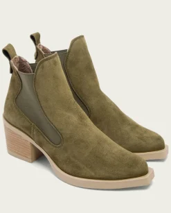 PORRONET Botines Mujer|Botines Cowboy Kaki Con Elasticos Jackie