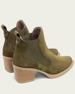 PORRONET Botines Mujer|Botines Cowboy Kaki Con Elasticos Jackie