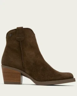 PORRONET Botines Mujer|Botines Cowboy Moka Con Cremallera Jara