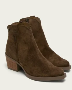 PORRONET Botines Mujer|Botines Cowboy Moka Con Cremallera Jara