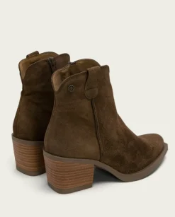 PORRONET Botines Mujer|Botines Cowboy Moka Con Cremallera Jara