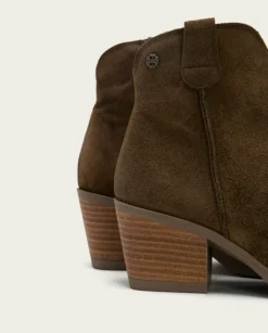 PORRONET Botines Mujer|Botines Cowboy Moka Con Cremallera Jara