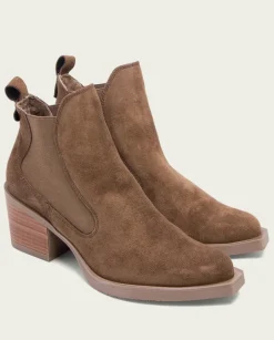 PORRONET Botines Mujer|Botines Cowboy Moka Con Elasticos Jackie