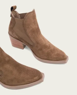 PORRONET Botines Mujer|Botines Cowboy Moka Con Elasticos Jackie