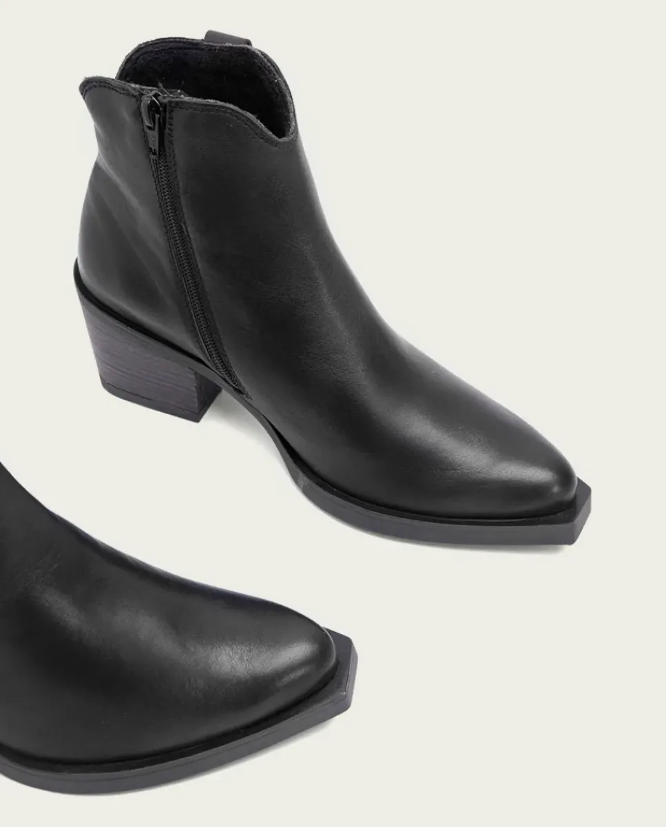 PORRONET Botines Mujer|Botines Cowboy Negro Con Cremallera Jade