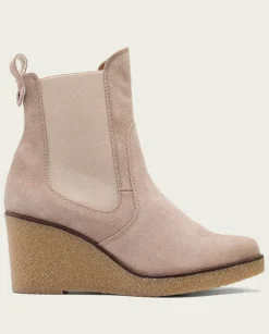 PORRONET Botines Tacón|Botines De Cuña Arena Con Elasticos Malena