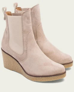 PORRONET Botines Tacón|Botines De Cuña Arena Con Elasticos Malena
