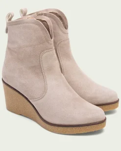 PORRONET Botines Mujer|Botines De Cuña Arena Con Cremallera Mabel