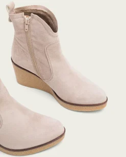 PORRONET Botines Mujer|Botines De Cuña Arena Con Cremallera Mabel