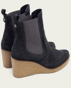 PORRONET Botines Mujer|Botines De Cuña Carbon Con Elasticos Malena