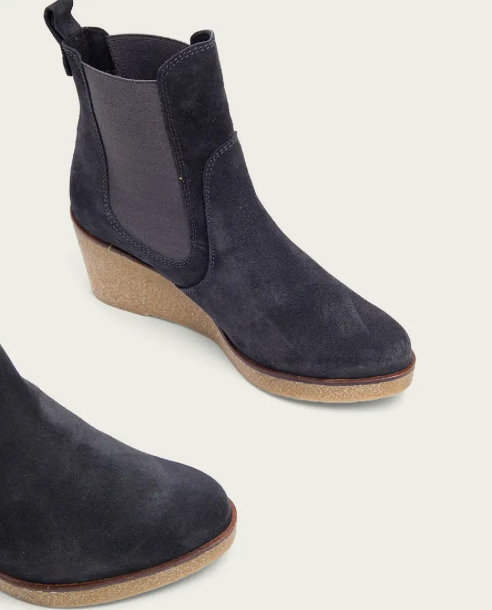 PORRONET Botines Mujer|Botines De Cuña Carbon Con Elasticos Malena