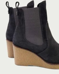 PORRONET Botines Mujer|Botines De Cuña Carbon Con Elasticos Malena