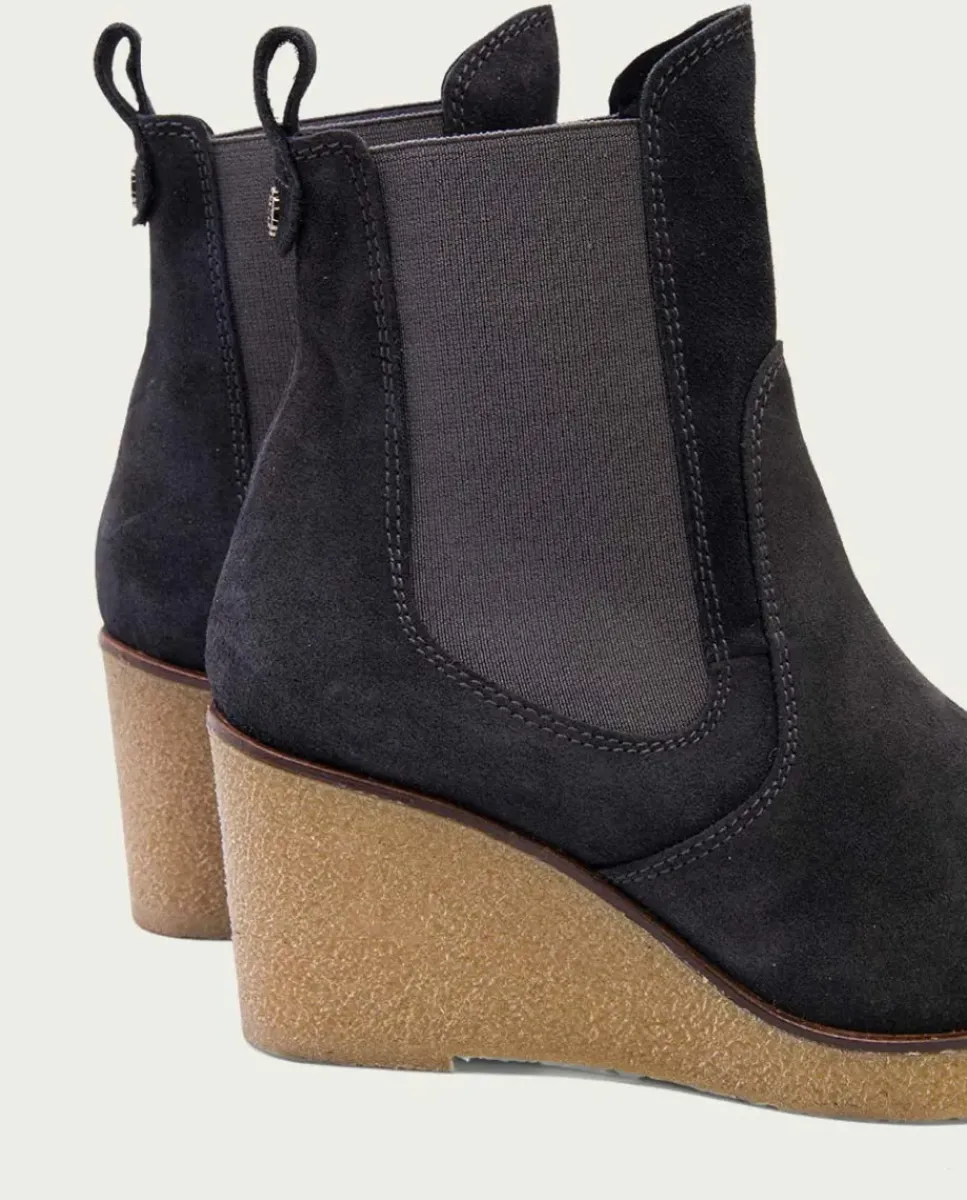 PORRONET Botines Mujer|Botines De Cuña Carbon Con Elasticos Malena