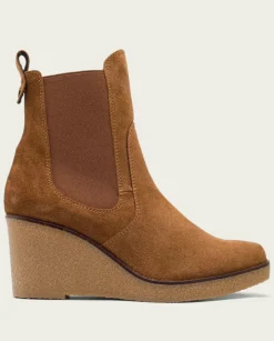 PORRONET Botines Mujer|Botines De Cuña Cuero Con Elasticos Malena