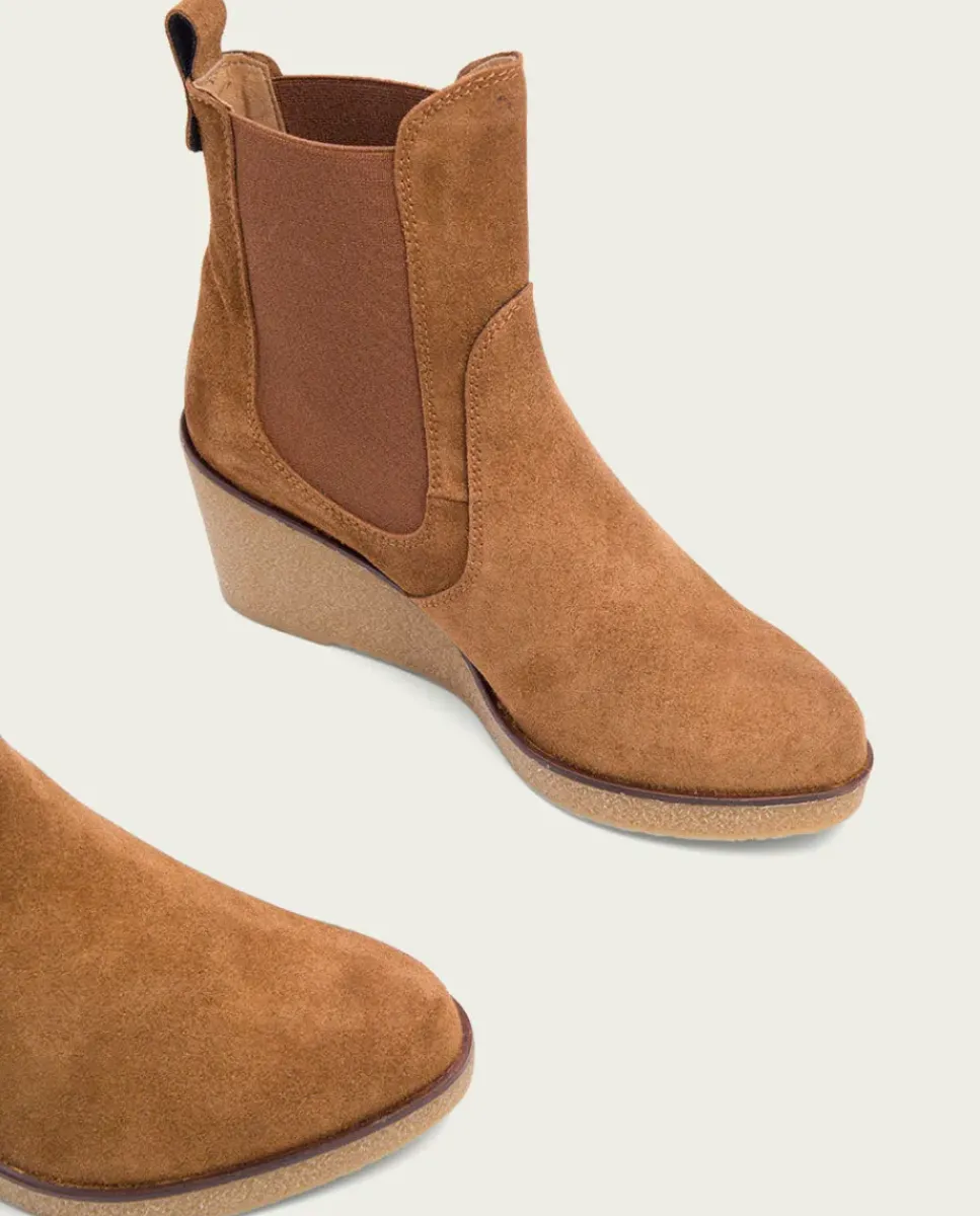 PORRONET Botines Mujer|Botines De Cuña Cuero Con Elasticos Malena