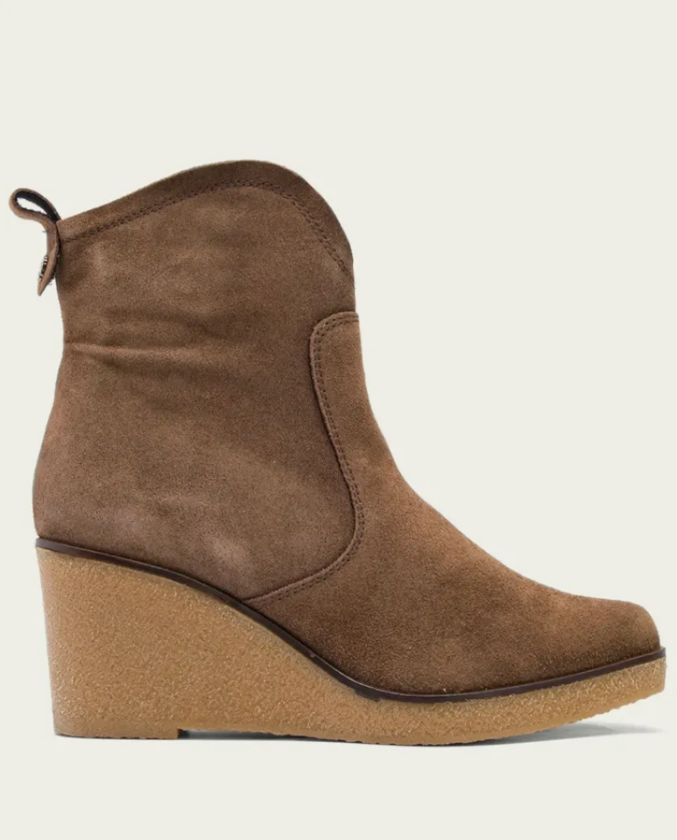 PORRONET Botines Mujer|Botines De Cuña Moka Con Cremallera Mabel