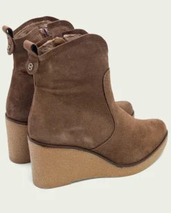 PORRONET Botines Mujer|Botines De Cuña Moka Con Cremallera Mabel