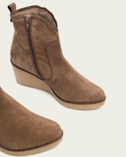 PORRONET Botines Mujer|Botines De Cuña Moka Con Cremallera Mabel