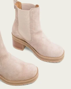 PORRONET Botines Mujer|Botines De Tacón Arena Con Elasticos Rea