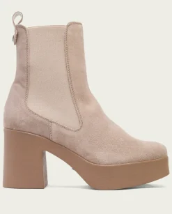 PORRONET Botines Mujer|Botines De Tacón Arena Con Elasticos Lena