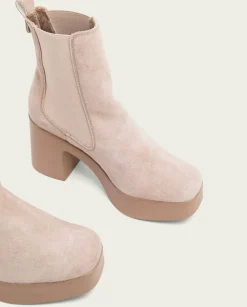 PORRONET Botines Mujer|Botines De Tacón Arena Con Elasticos Lena