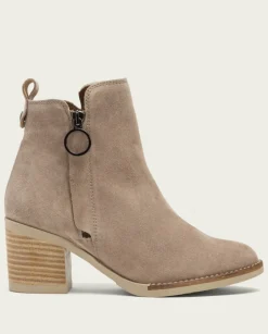 PORRONET Botines Mujer|Botines De Tacón Arena Cremallera Nery
