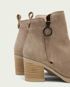 PORRONET Botines Mujer|Botines De Tacón Arena Cremallera Nery