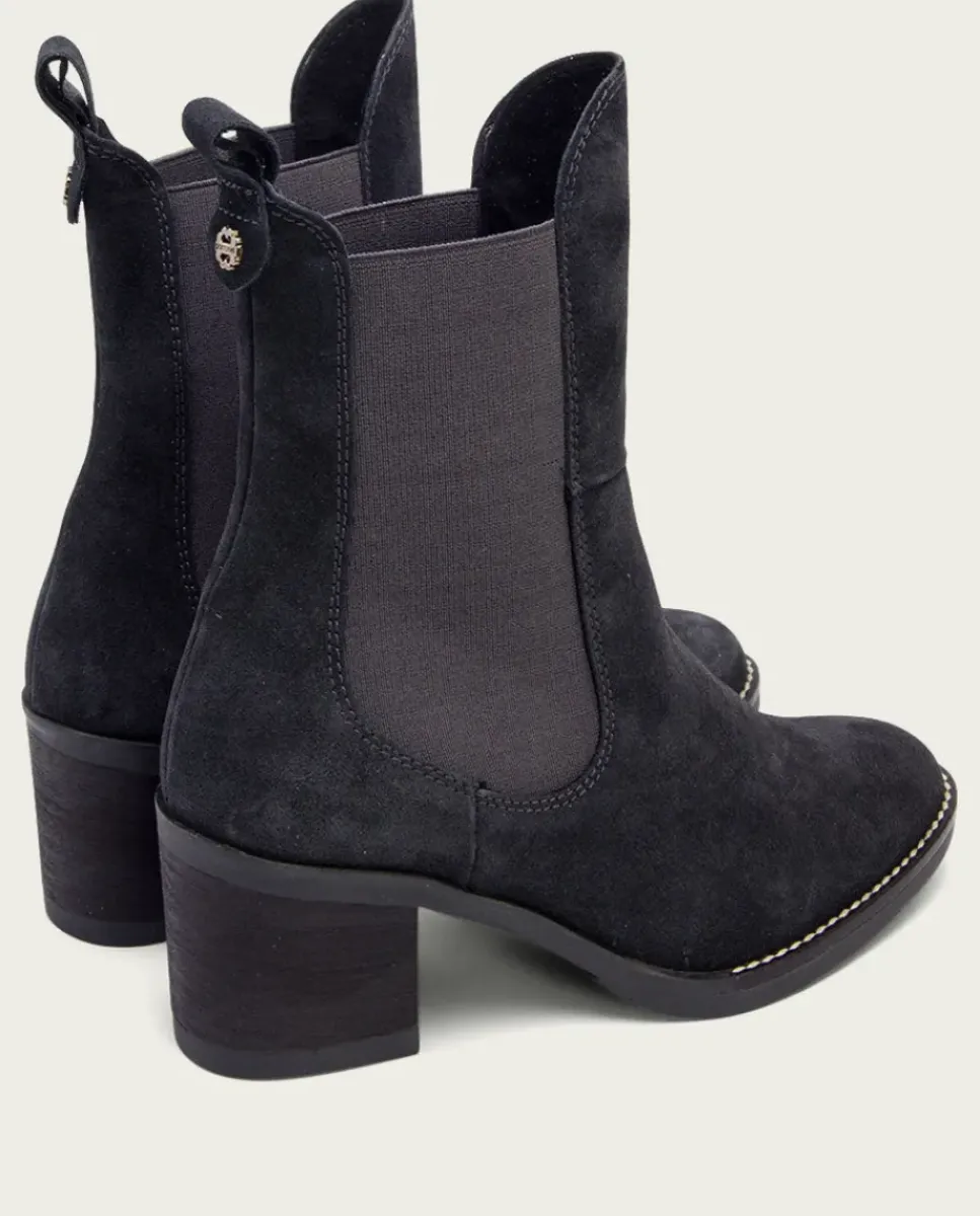 PORRONET Botines Mujer|Botines De Tacón Carbon Con Elasticos Ninet