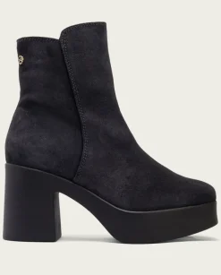 PORRONET Botines Mujer|Botines De Tacón Carbon Con Cremallera Leta