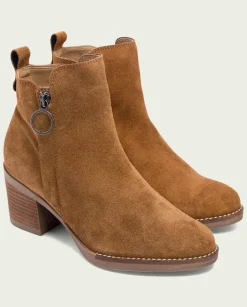 PORRONET Botines Mujer|Botines De Tacón Cuero Con Cremallera Nery