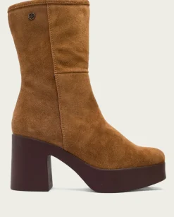 PORRONET Botines Mujer|Botines De Tacón Cuero Con Cremallera Lisa