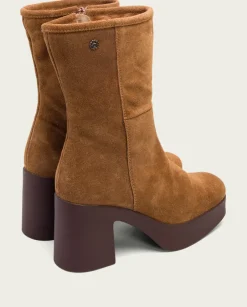 PORRONET Botines Mujer|Botines De Tacón Cuero Con Cremallera Lisa