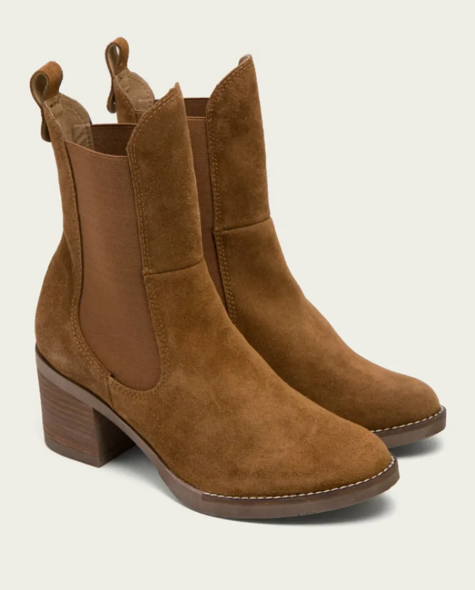 PORRONET Botines Mujer|Botines De Tacón Cuero Con Elasticos Ninet