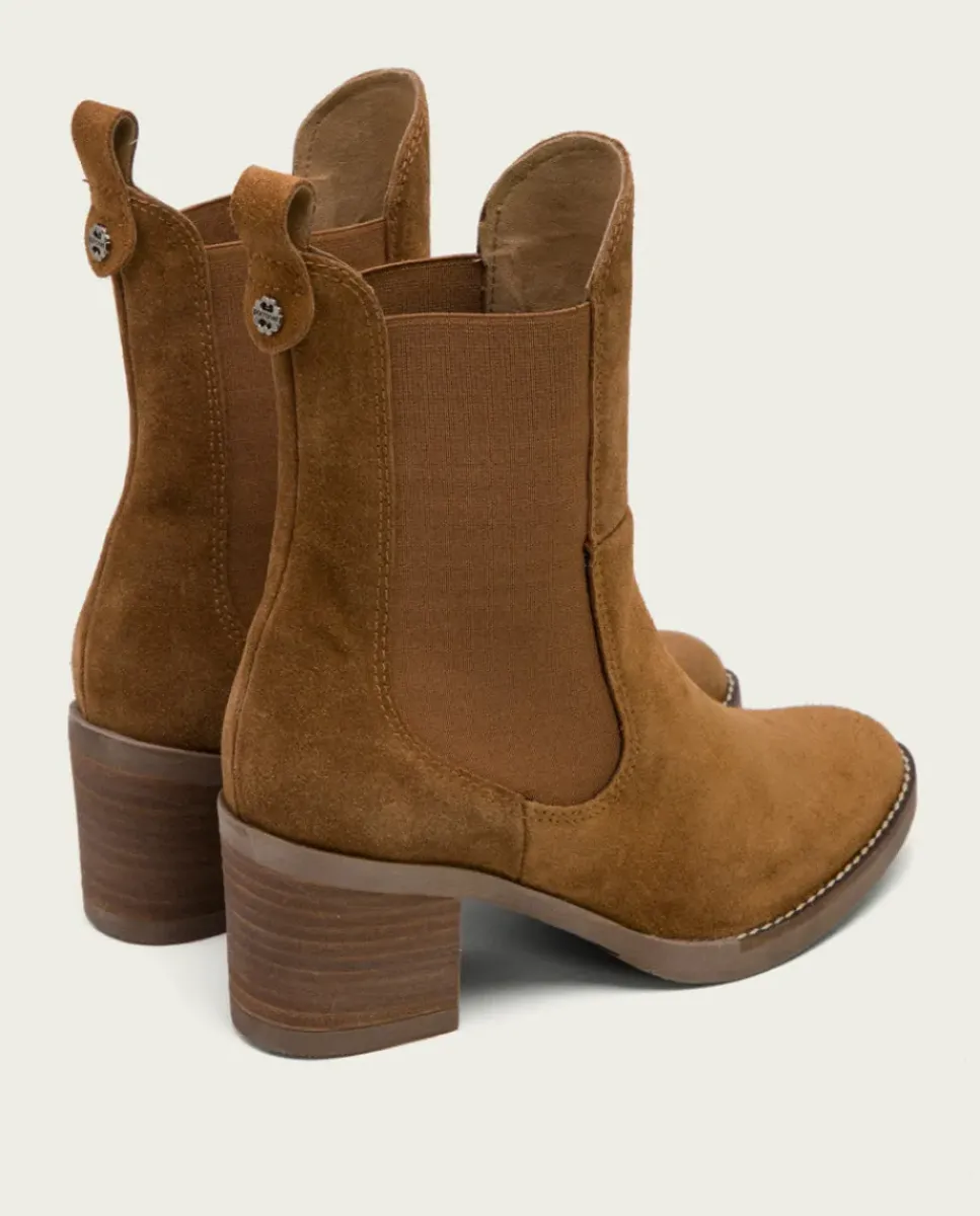 PORRONET Botines Mujer|Botines De Tacón Cuero Con Elasticos Ninet