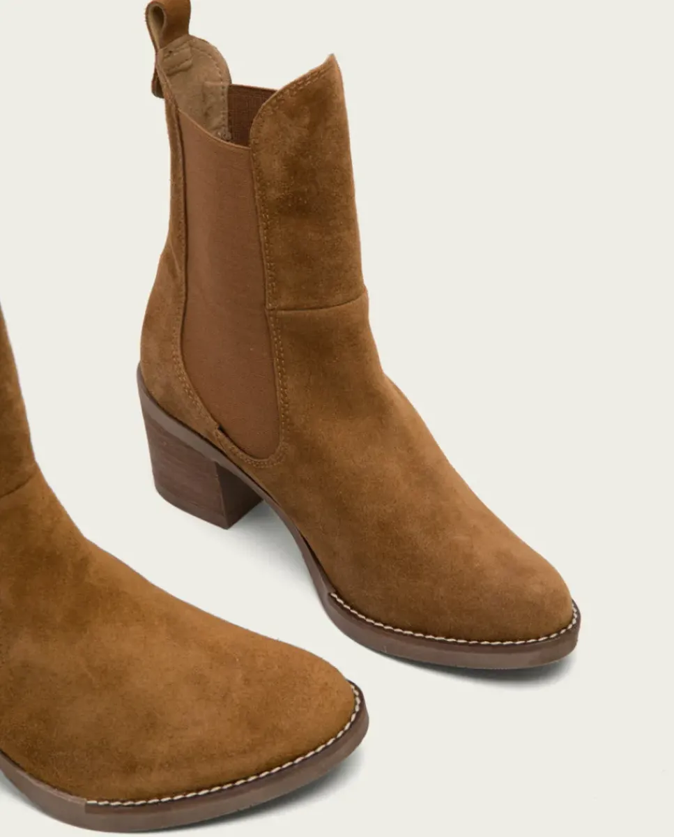 PORRONET Botines Mujer|Botines De Tacón Cuero Con Elasticos Ninet