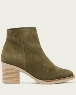 PORRONET Botines Mujer|Botines De Tacón Kaki Con Cremallera Nala