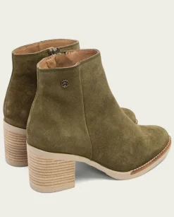 PORRONET Botines Mujer|Botines De Tacón Kaki Con Cremallera Nala