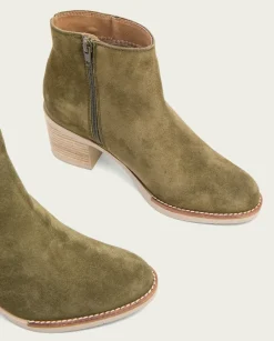 PORRONET Botines Mujer|Botines De Tacón Kaki Con Cremallera Nala